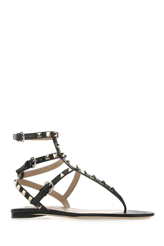 Valentino Black leather Rockstud thong sandals