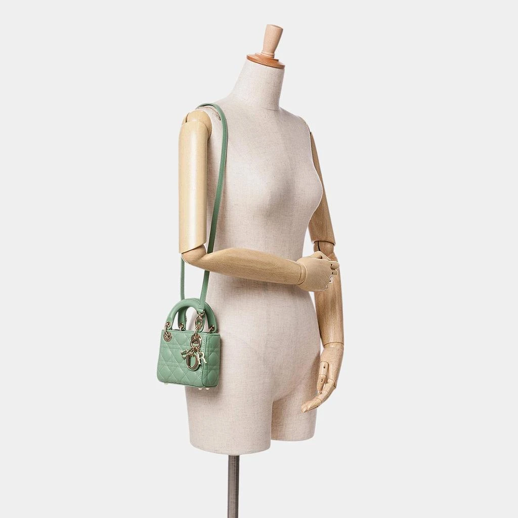 Dior Dior Green Micro Lambskin Cannage Lady Dior 10