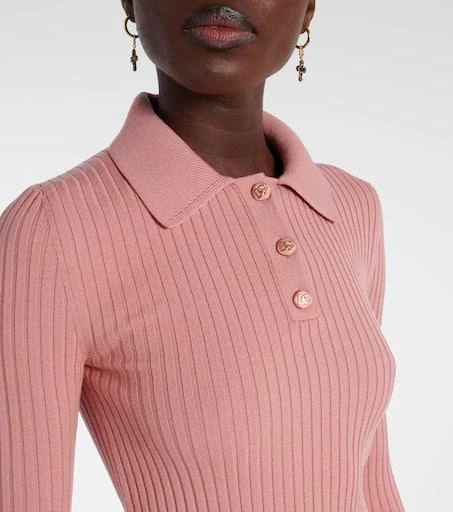 Dolce 
Gabbana Ribbed-knit wool-blend polo sweater 4