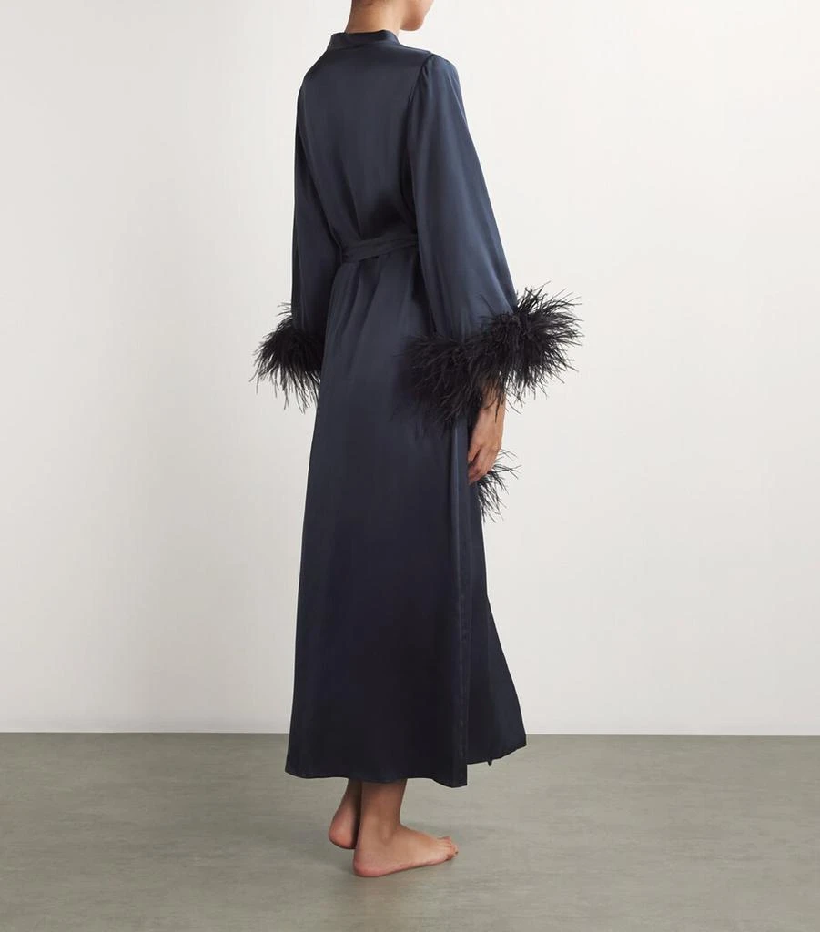 GILDA & PEARL Feather-Trim Camille Long Robe 3