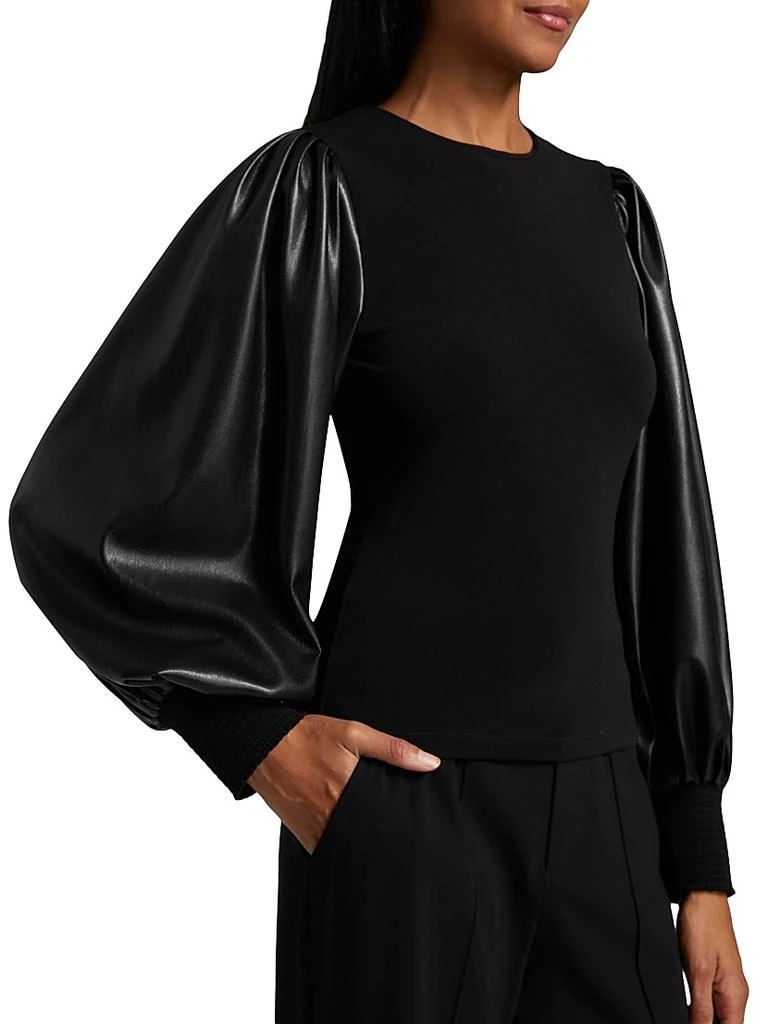 Alice + Olivia Latoria Vegan Leather Blouse 6