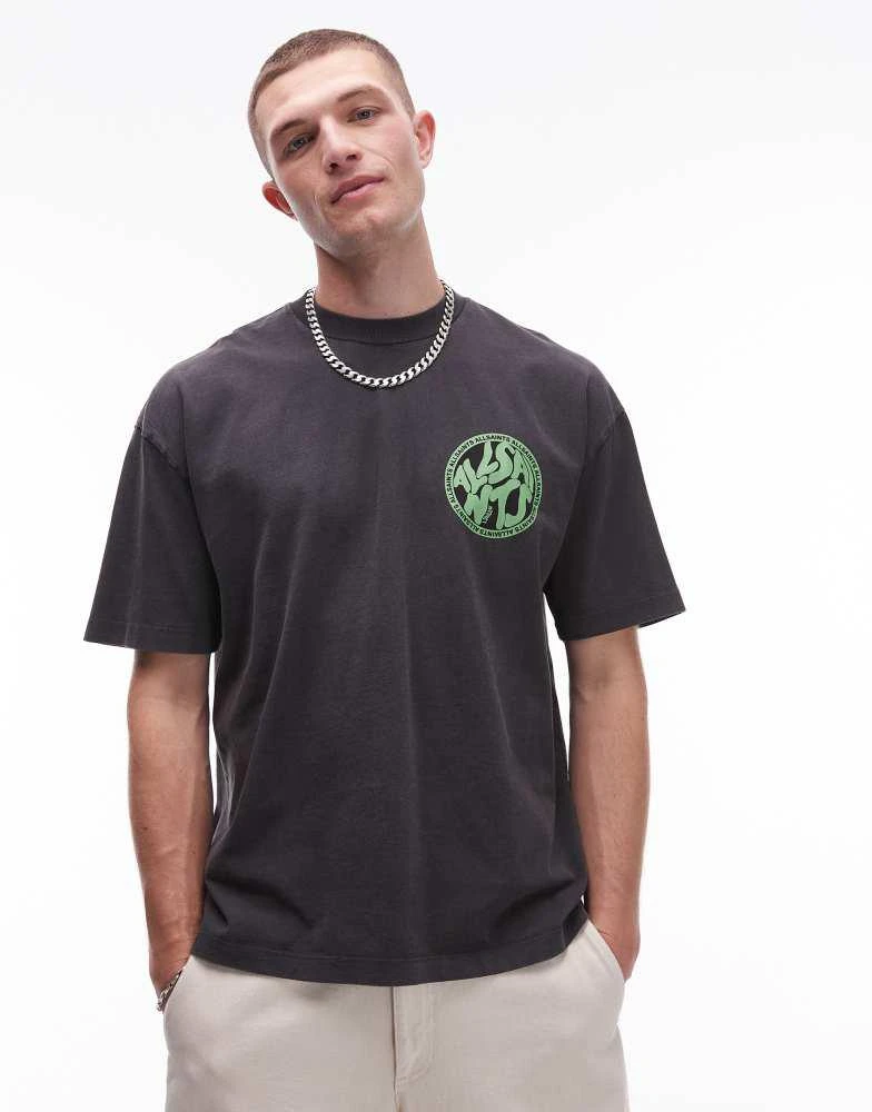 ALL SAINTS Allsaints distortion t-shirt in washed black 2