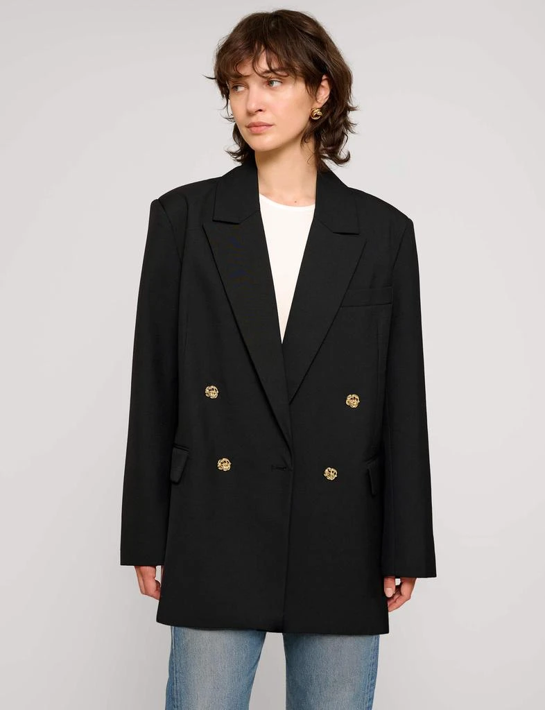 Pixie Market Oversized Wool-Twill Gold-Button Blazer 4