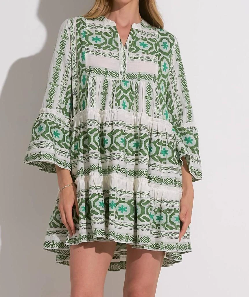 Elan - Aztec 3/4 Sleeve Mini  On Sale Now with Up to 44% Off | Discover  Exclusive Deals & Savings at BeyondStyle  Authentic Elan women > dresses >  casual dress|504599954|casual-dress|clothing|cotton|dresses|green|women