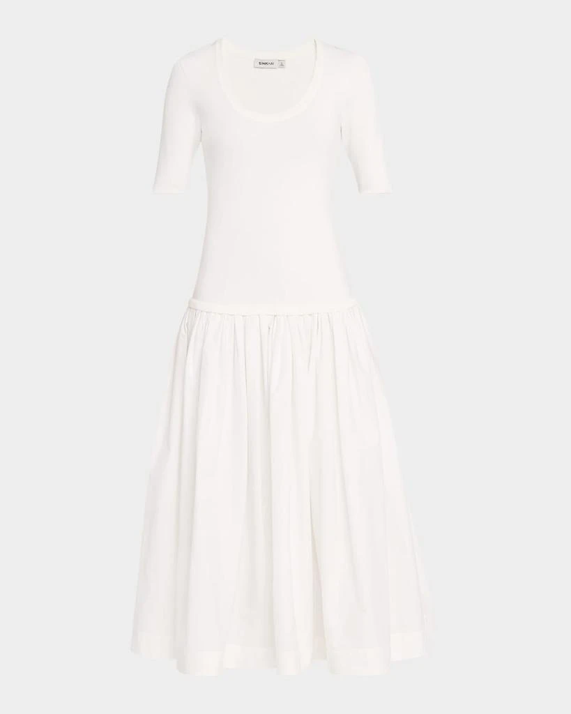 SIMKHAI Patton Drop-Waist Midi Dress 1