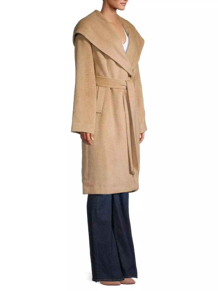 Sofia Cashmere Alpaca-Blend Hooded Wrap Coat 4