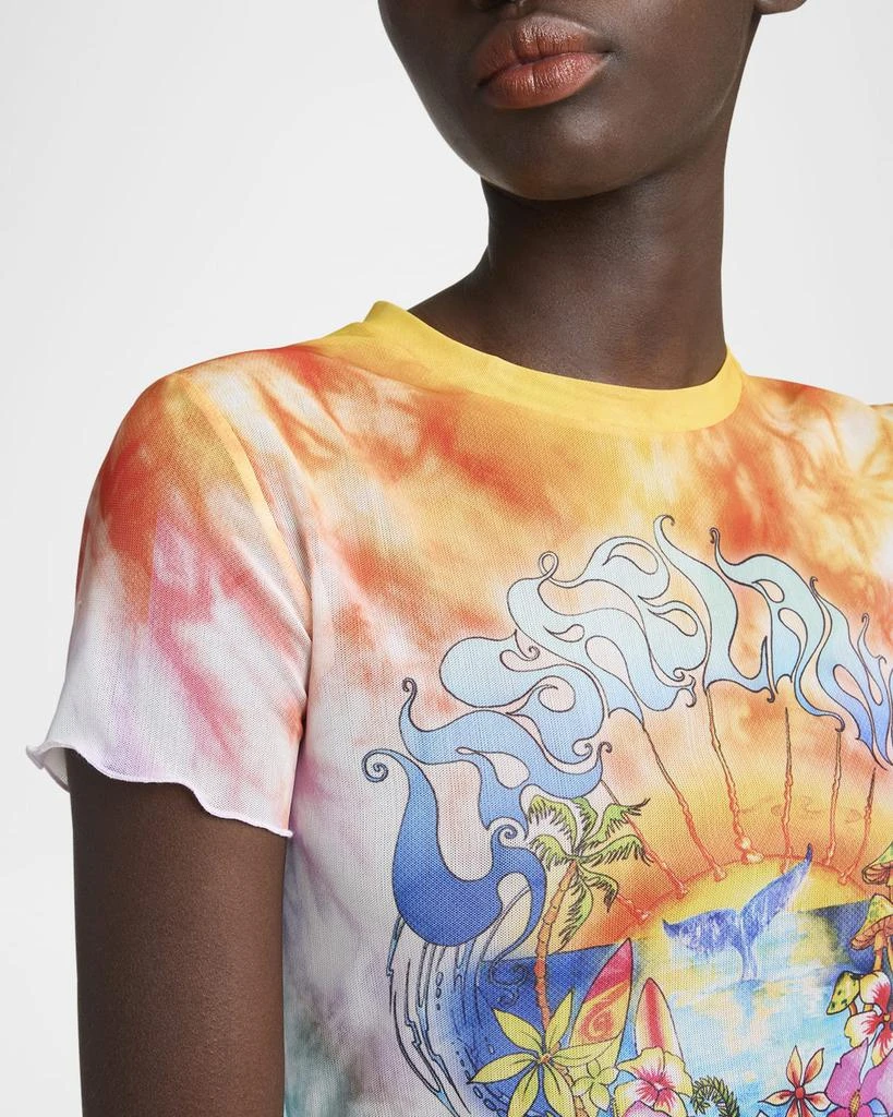 Casablanca Lettuce Hem Printed Mesh Tee 5