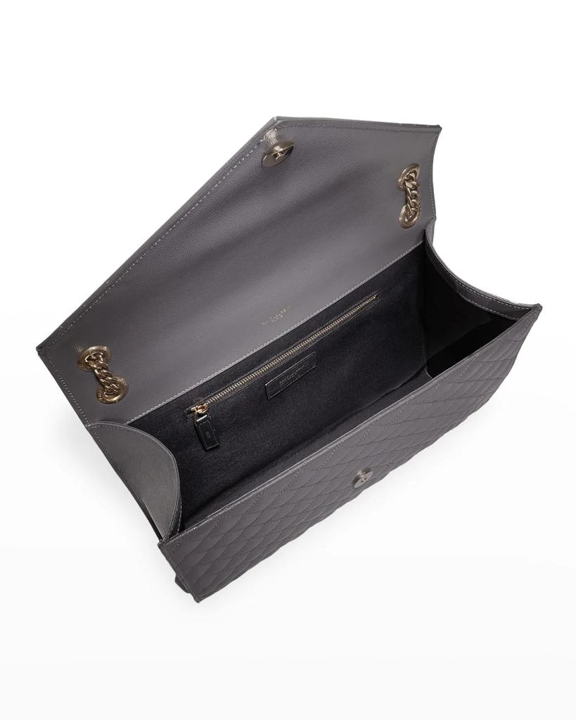 Yves Saint Laurent Envelope Triquilt Large YSL Shoulder Bag in Grained Leather 8
