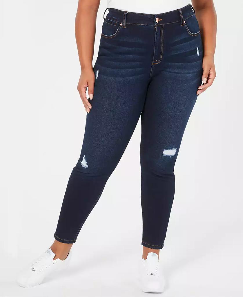Celebrity Pink Trendy Plus Size High Rise Ripped Skinny Jean