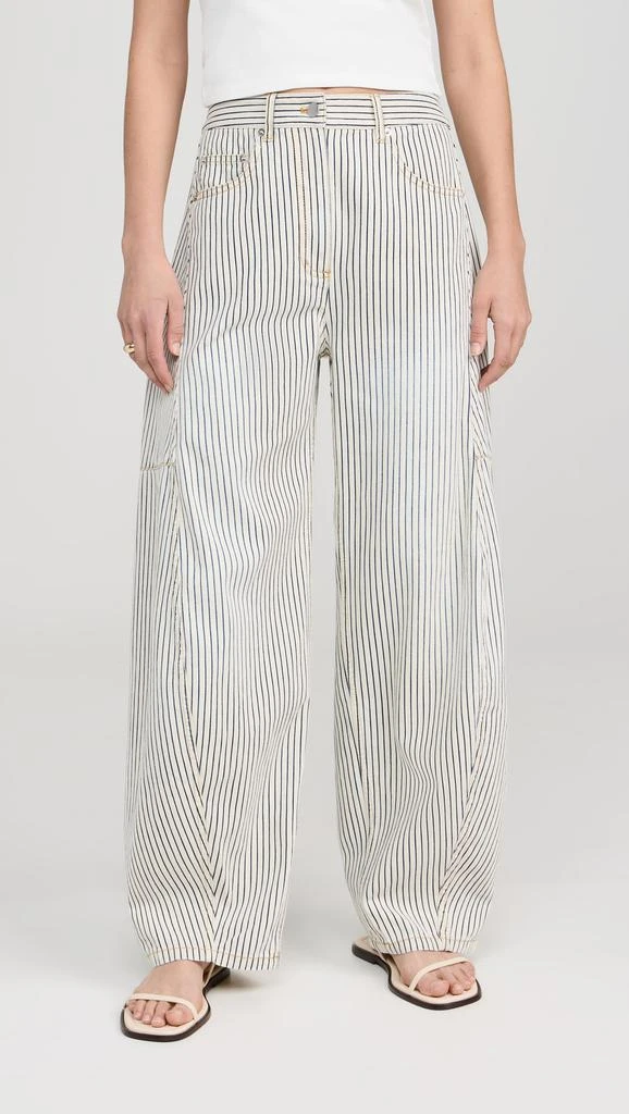 Tibi Stone Washed Striped Denim Sid Jeans 1