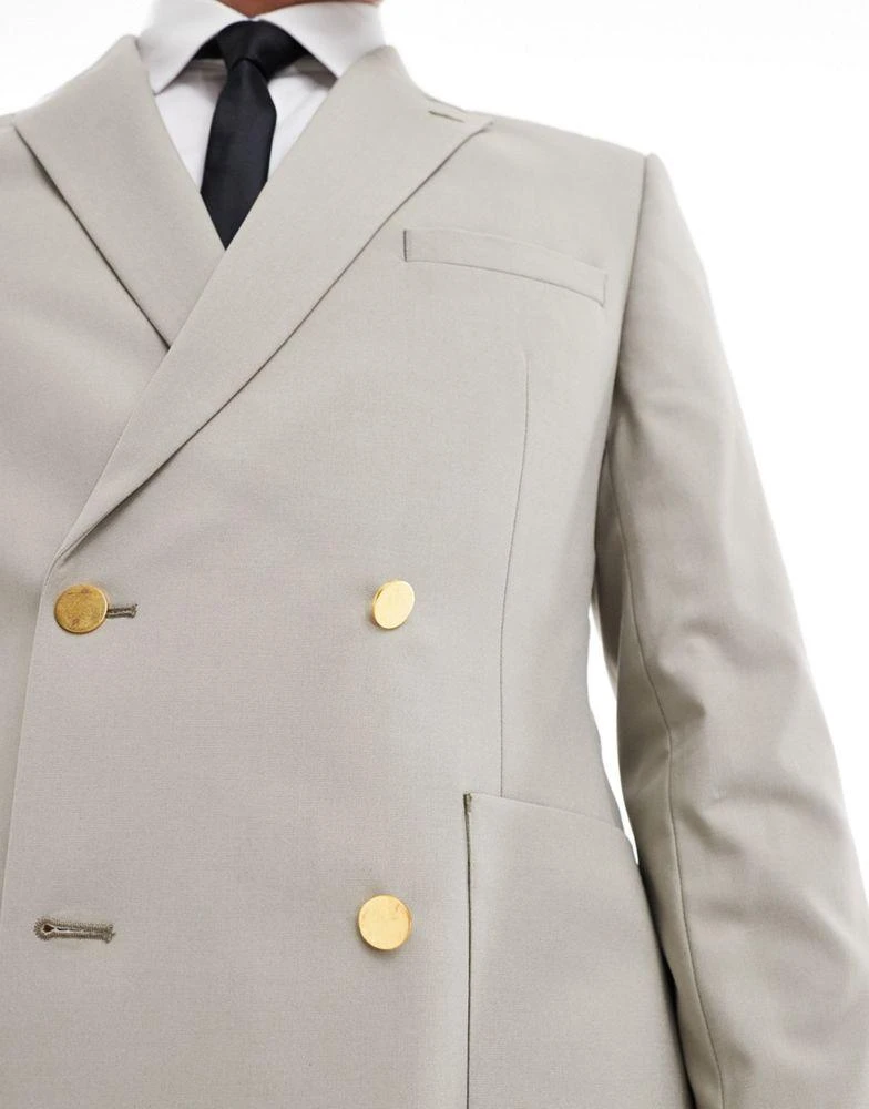 ASOS ASOS DESIGN wedding skinny blazer with gold buttons in olive 5