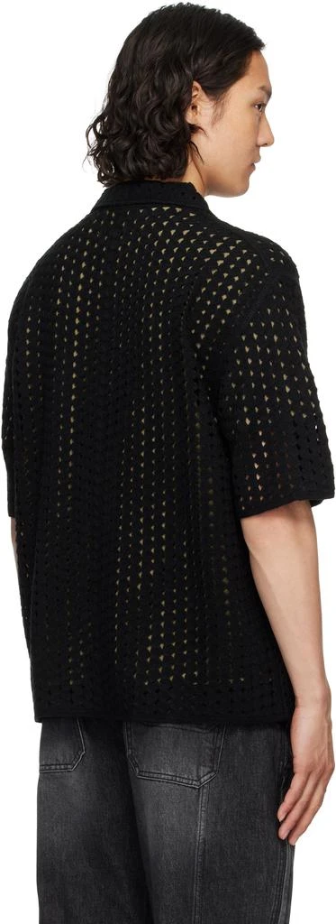 Solid Homme Black Pointelle Shirt 3