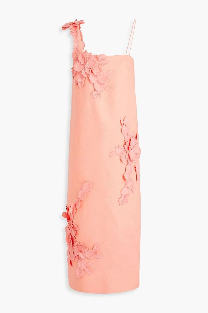 Zimmermann Floral-appliquéd linen midi dress 1