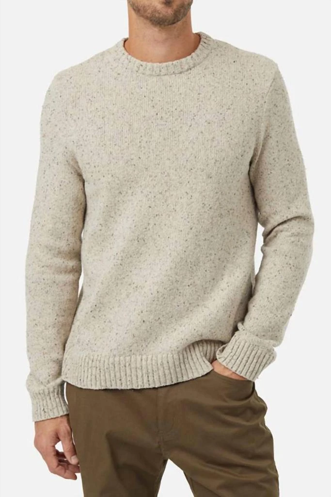 tentree Highline Nep Crew Sweater In Pale Oak Heather Nep 1