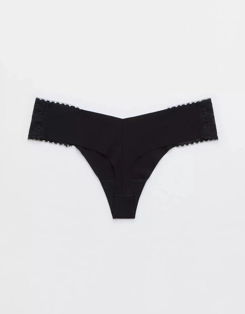 Aerie SMOOTHEZ No Show Coquette Lace Thong Underwear 2