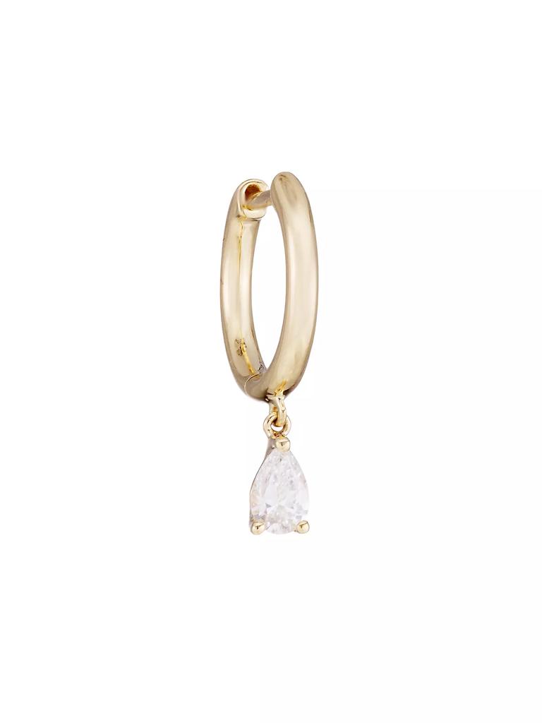 Anita Ko 18K Yellow Gold & Pear Diamond Single Hoop Earring