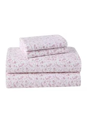 Laura Ashley Ashley Paisley Prance Flannel Sheet Set 1