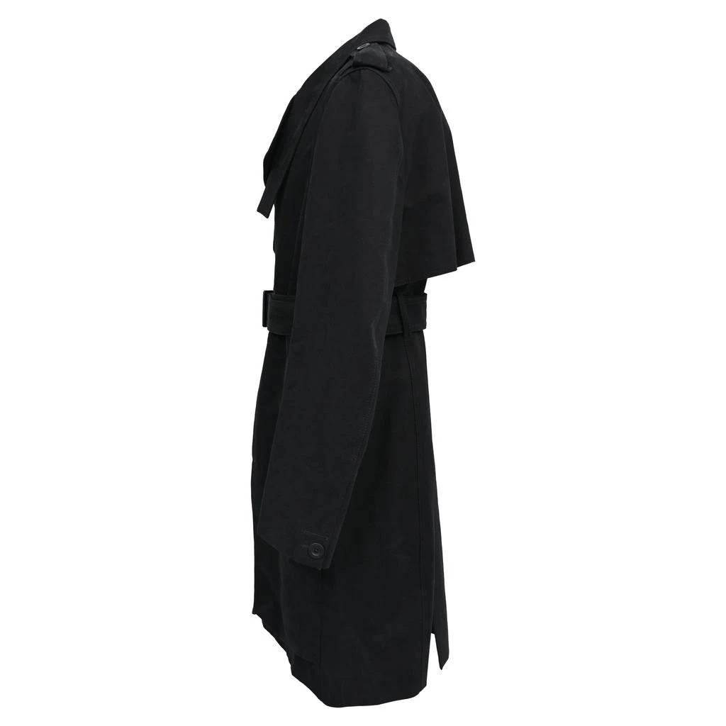 Rick Owens Belted Trench Coat in Black Cotton 2