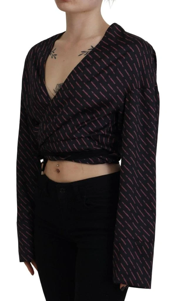 DSQUARED2 Dsquared² Polyester Cropped Logo Printed Blouse Women's Top (Pre-Owned) 2