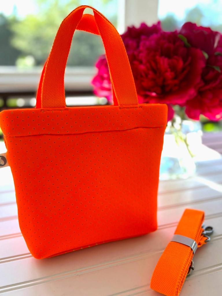 Quilted Koala Midi Town Crossbody Bag In Orange Neoprene