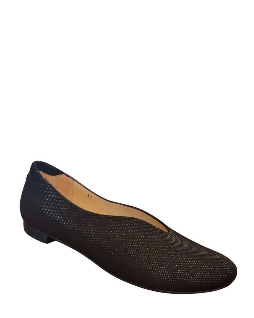 PieSanto Women's Textured Dress Flat Shoes In Black/bronze 4