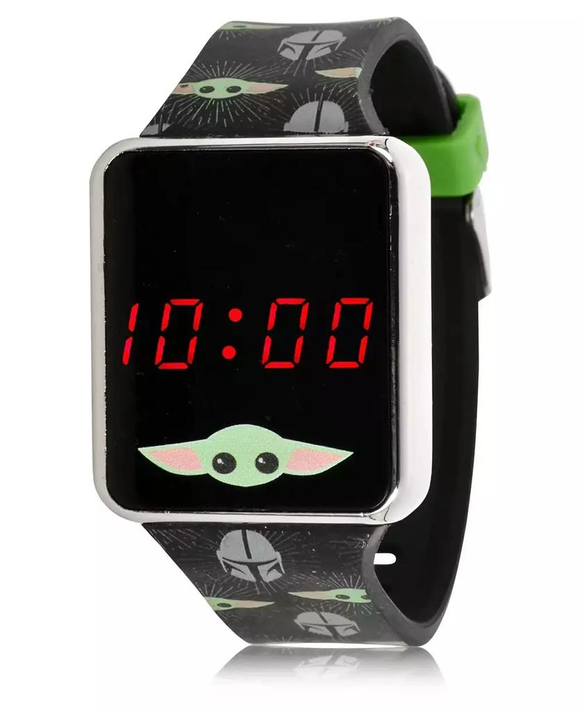 Accutime Star Wars Kid's Baby Yoda Touch Screen Black Silicone Strap LED Watch, 36mm x 33 mm 1