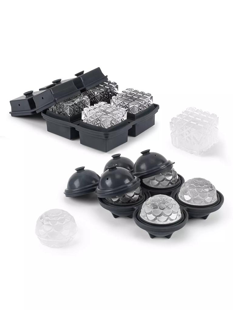 W&P Cocktail Ice Tray Set: Petal + Crystal