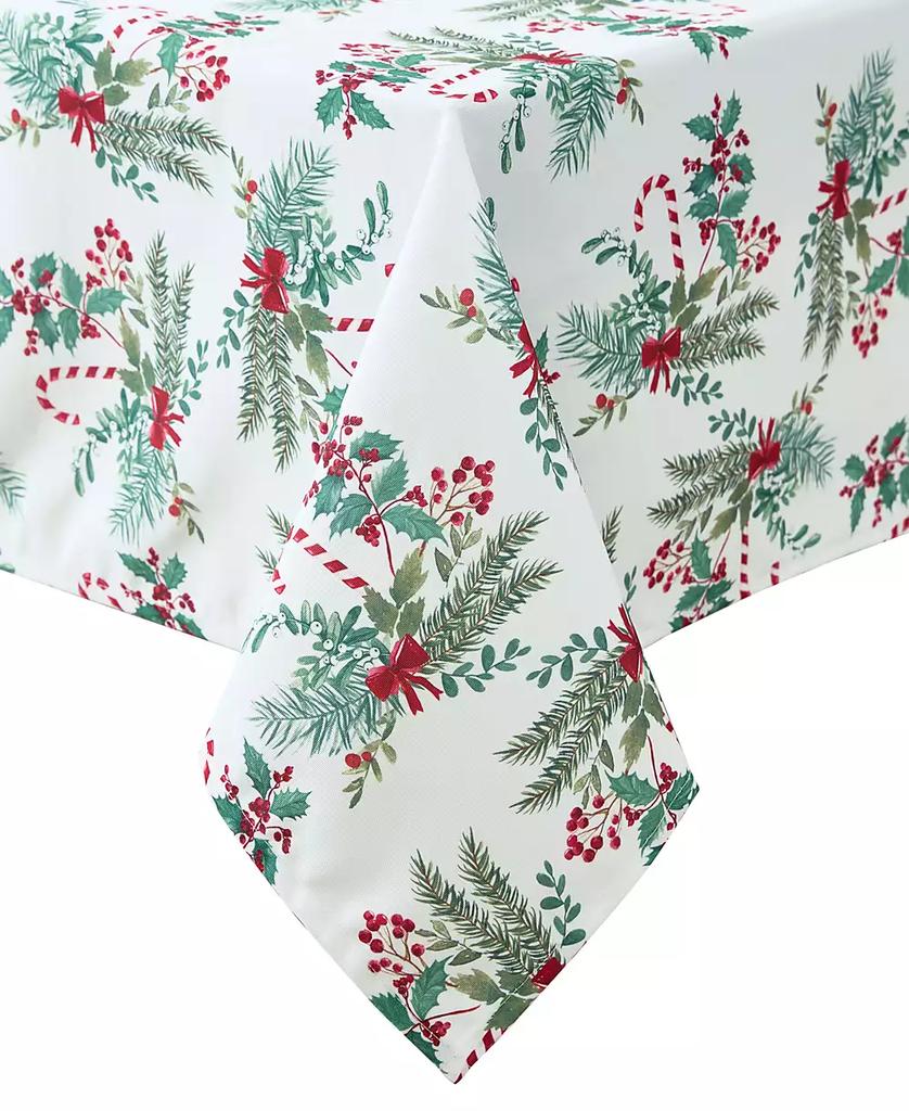 Laura Ashley Easy Care Holiday Tablecloth, 70" Round