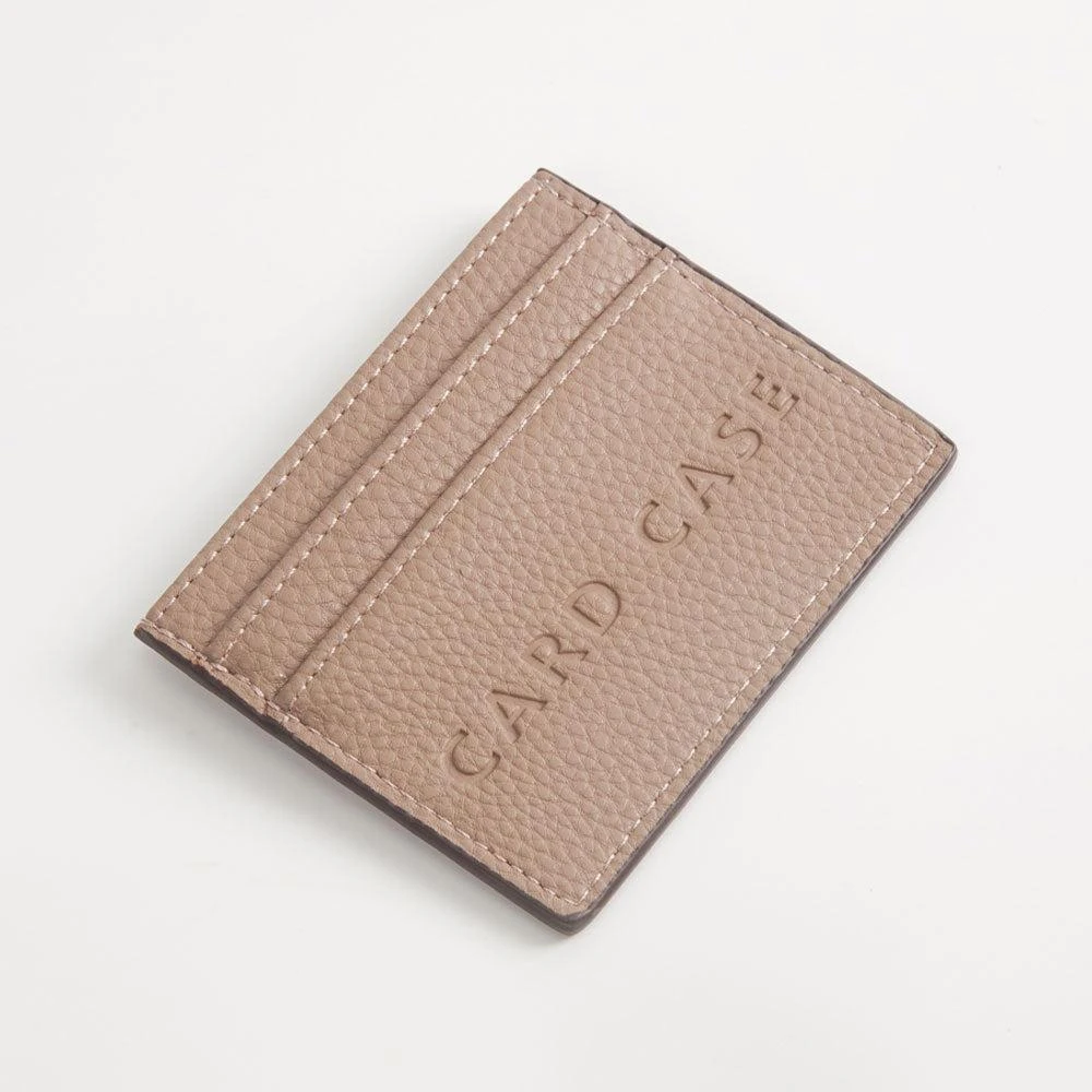 FASHNZFAB Textured Faux Leather Card Case Wallet