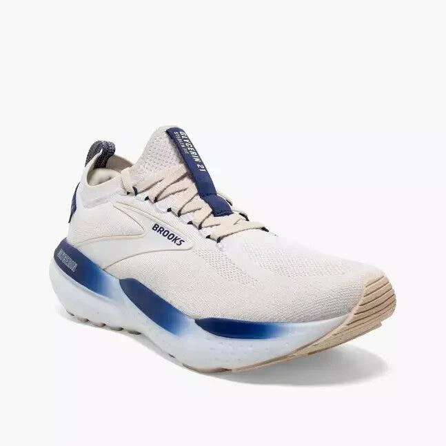 Brooks Glycerin 21 StealthFit Shoes Mens Size 11.5 White Sneakers 1104211D122 Brooks Glycerin StealthFit 21 White Blue for sale | eBay main image 3