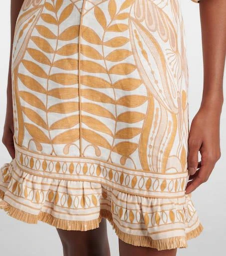 Farm Rio Printed belted linen minidress 5