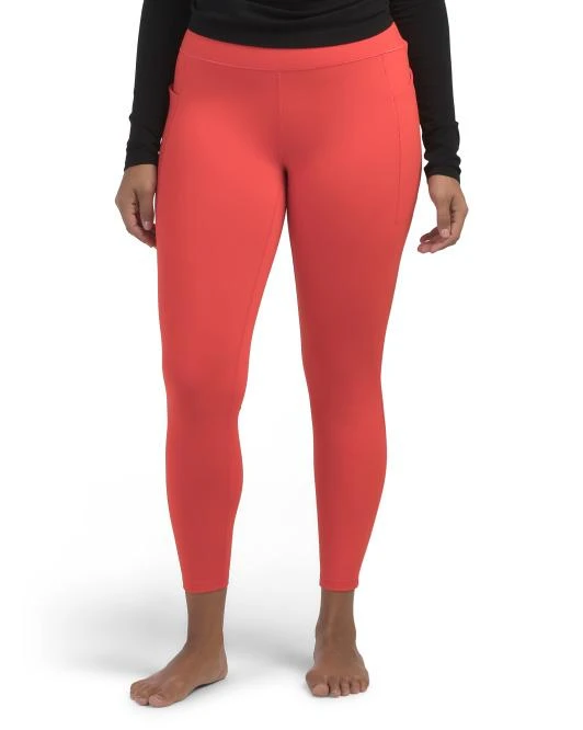 Spyder Fleece Lined Cold Gear Ankle Leggings With Side Pockets