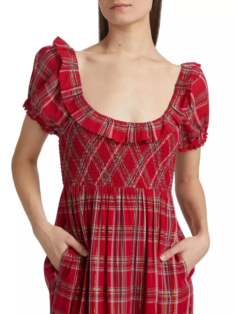 LOVESHACKFANCY London Tartan Gerania Midi-Dress 6