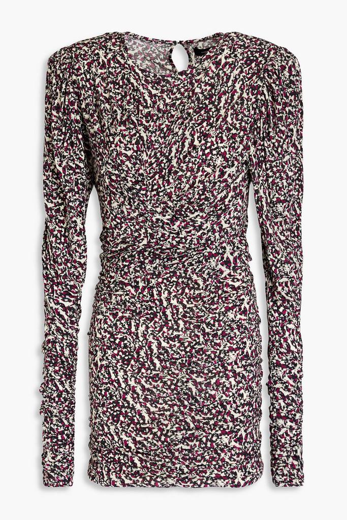 Isabel Marant Wrap-effect ruched printed jersey mini dress