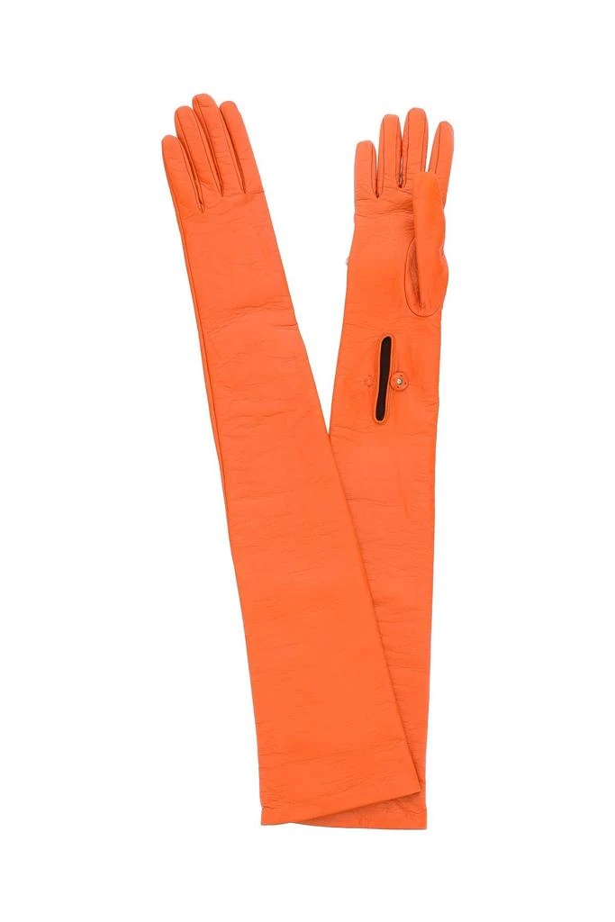 Prada Leather Long Gloves With Pouch 3