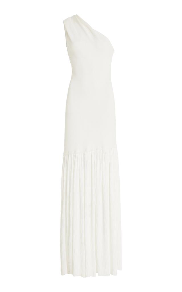 Proenza Schouler Proenza Schouler - Cora Pleated Crepe-Chiffon Maxi Dress - Ivory - US 4 - Moda Operandi