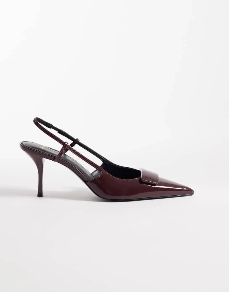 Mango Mango sling back heels in burgundy