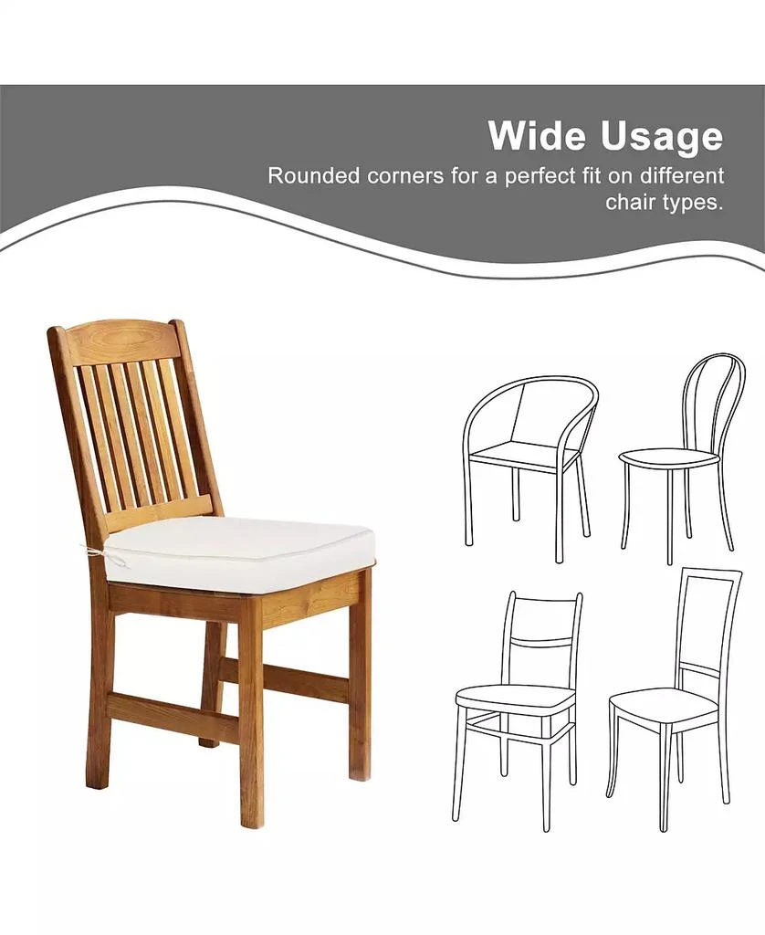 Aoodor Outdoor Dining Chair Cushions Set of 4, Waterproof Patio Furniture Seat Cushions, Outdoor Chair Pads with Ties, 18 x 19 inch 4