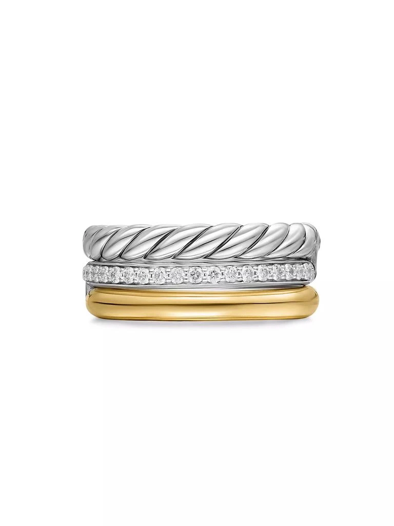 David Yurman DY Mercer Three Row Ring in Sterling Silver 3
