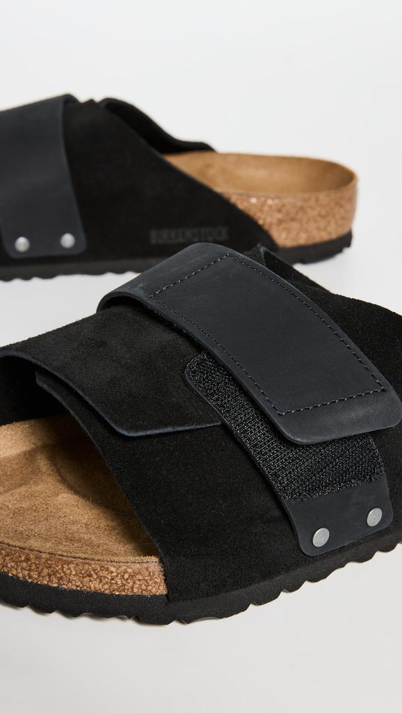 Birkenstock Kyoto Suede Nubuck Sandals Black 41 - Slippers