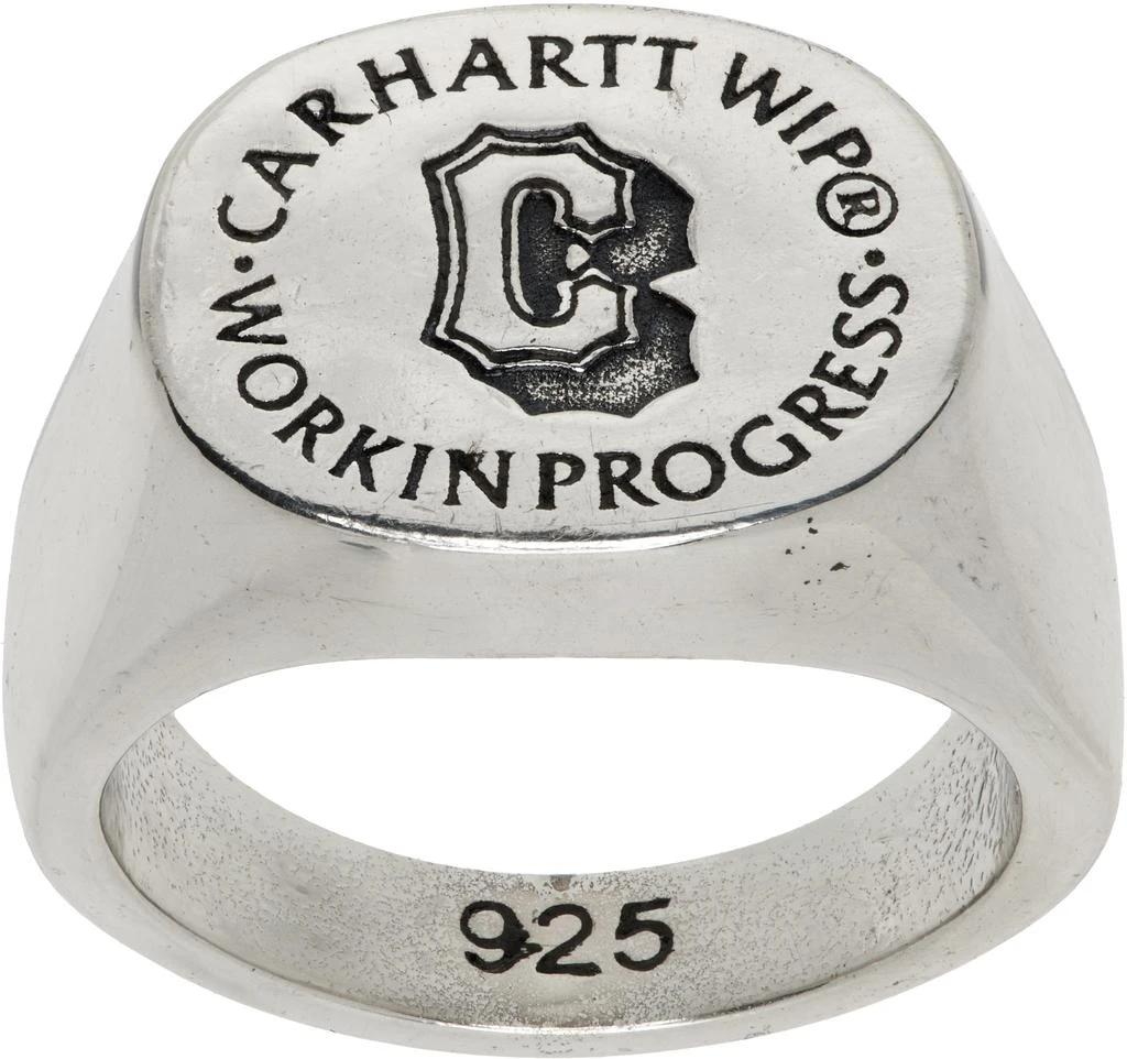 Carhartt WIP Silver Varsity Signet Ring 1