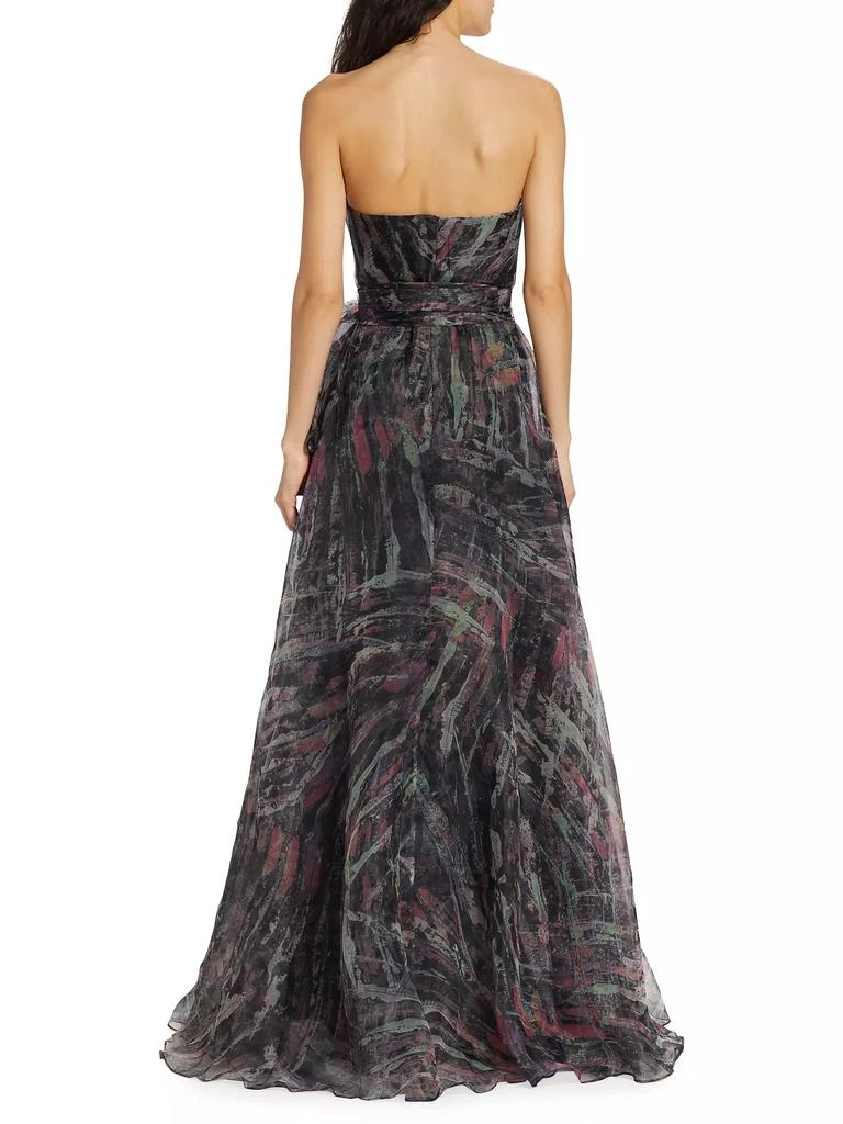 Rene Ruiz Collection Printed Strapless Organza Gown 5