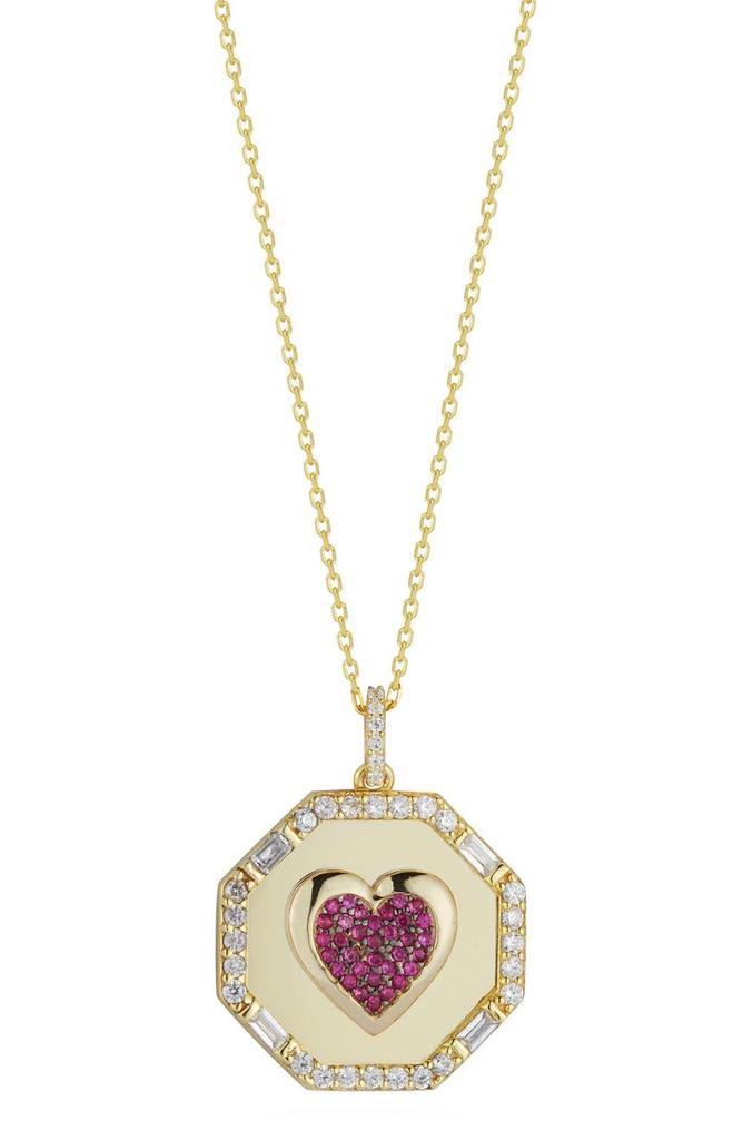 Sphera Milano 14K Gold Plated Sterling Silver & CZ Heart Pendant Necklace
