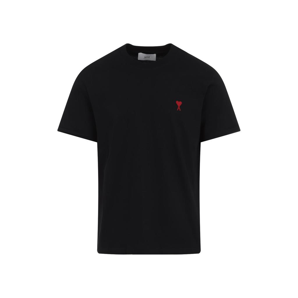 AMI AMI Paris Logo Embroidered Crewneck T-Shirt