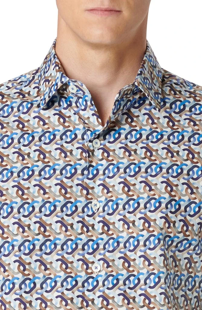 BUGATCHI Julian Chain Link Print Stretch Button-Up Shirt 2