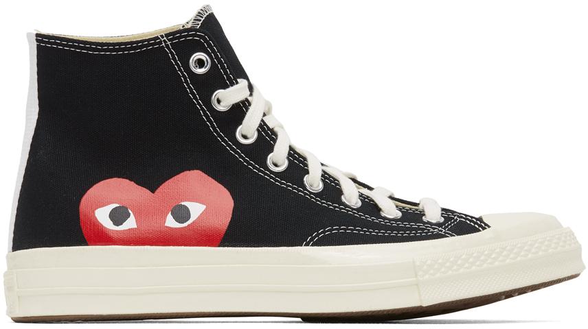 COMME des GARCONS PLAY Black Converse Edition Half Heart Chuck 70 High Sneakers US 7 IT 40 Men s Sneakers BeyondStyle