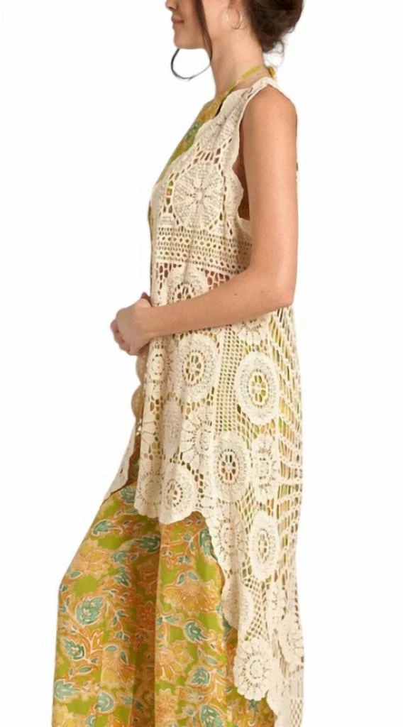En Creme En Creme - Crochet High Low Vest 2