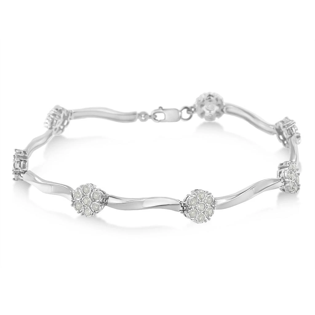 Haus of Brilliance Sterling Silver Diamond Link Bracelet 2