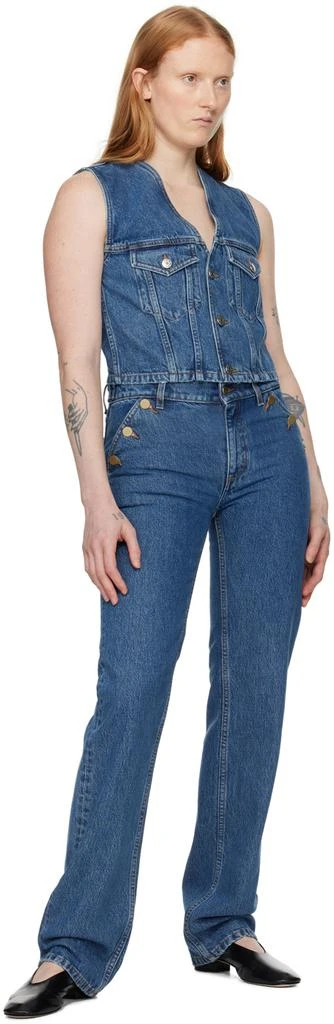 FILIPPA K Blue Fitted Denim Vest 4