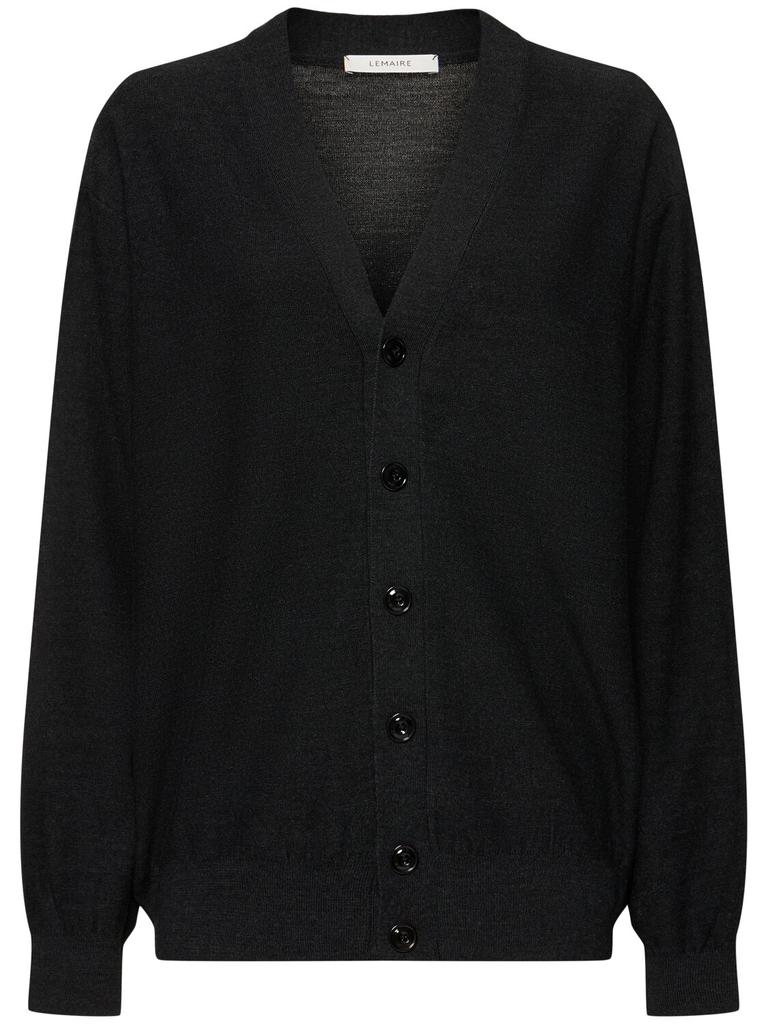 トップス LEMAIRE RELAXED TWISTED CARDIGAN Lemaire Relaxed Twisted Cardigan in Anthracite | FWRD